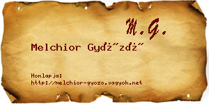 Melchior Győző névjegykártya